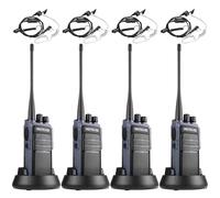 Retevis C64 Walkie Talkies Long Distance, Intelligent Voice-Activated Two Way Radios, 2500mAh, VOX, Noise Reduction, Dualband 2 Way Radio with Headset for Restaurant, Hotels (Black, 4Pcs)