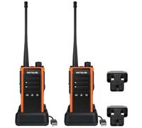 Retevis C65B IP67 Waterproof Walkie Talkie, Professional Two Way Radio for Adults Long Range, Heavy Duty, Emergency Alarm for Outdoor Rescue, Construction (2 Pack)
