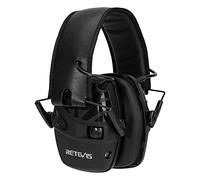 Retevis Ear Defenders, Electronic Safety Earmuffs, SNR 28dB, AUX Audio Input, Double Pickup, Foldable Tactical Headset Amplification for Shooting, Hunting, Industrial, Outdoor Sport(1 Pcs, Balck)