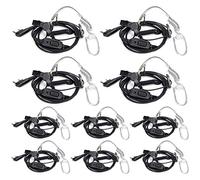 Retevis EEK009 Walkie Talkie Headset Security Earpiece, Radio Headset with Mic, Covert Acoustic Tube Radio Earpiece Compatible with Two Way Radio RT24 RT27 RT619 RT622 BaoFeng UV-5R (10 Pack)