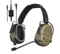 Retevis EH080K Tactical Headset, Electronic Noise Cancellation Sound Pickup Hunting Headset Wireless Comfortable Walkie Talkie Headset Compatible with RT24 RT27 H777 RA89 RT85 RT86 (1Pcs)