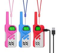 Retevis EZTalk 670 Walkie Talkies, Safe Mode Walkie Talkies Rechargeable, Keep Kids Secure, LED Flashlight, 16 Channels, VOX, Toys for 6-13 Years Old Boys Girls with Family Games, Party (3 Pack)