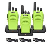 Retevis H777 Walkie Talkies, Rechargeable Battery, PMR446 Walkie Talkies for Adults, Easy to Use, Type-C, One-Key Alarm, LED Light, Radio Communication for Family, Outdoor, Camping (Green, 3 Pack)
