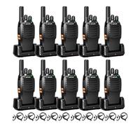 Retevis H777 Walkie-Talkies with Earpiece, Long Range Two Way Radio, VOX Hands Free, Built-in Flashlight, Business 2 Way Radios for Restaurant, School (Black, 10 Pcs)