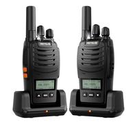Retevis H777D Walkie Talkies with LCD Screen, PMR446, Type C Charging, 1200mAh, Easy Pairing, Emergency Alarm, Portable Two Way Radio for Camping & Cycling Adventures (2-Pack, Black)