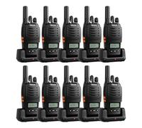 Retevis H777D Walkie Talkies with LCD Screen, PMR446 Walkie-Talkie, 1200mAh Type C Charge, Easy Pairing, VOX, Emergency Alarm, Handheld 2 Way Radio for Warehouse, Hotels (10-Pack, Black)
