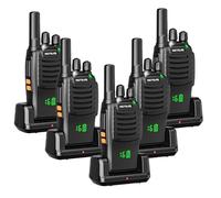 Retevis H777H Walkie Talkie with Screen, PMR446 2 Way Radio Rechargeable, USB-C, Emergency Alarm, Flashlight, VOX Scan, Adult Walkie Talkies for Retail (Black, 5 Pcs)