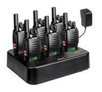 Retevis H777H Walkie Talkies, Walkie Talkies for Adults with Screen, Rechargeable 2 Way Radio with 6 Way Charger, Flashlight, Two Way Radio with Emergency Alarm for Business, School (Black, 6 Pcs)