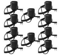 Retevis HK001 2 Pin Speaker Mic Walkie Talkies Microphone for Arcshell AR-5 Baofeng UV-5R BF-888S Retevis H-777 RT21 RT22 RT27 Two Way Radios (10 Packs, Black)