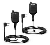 Retevis HK011 Walkie Talkie Speaker Mic,Radio Shoulder Speaker,IP54 Waterproof Noise Conceling,Compatible RT24 RT27 Baofeng UV-5R BF-88E Maylawn(2 Pack)