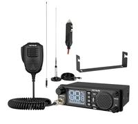 Retevis MB4 DIN AM/FM CB Radio Kit with Antenna & Cigarette Lighter Plug, 12V/24V Auto-Adaptive, 2-Way Noise Reduction, 2W Speaker,Full Mounting Kit Trucker Radio for Long Haul Trucker & Off-Road