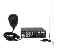 Retevis MB63 CB Radio Complete Kit, AM/FM with Antenna, Mobile Transceiver with ANL, PA Function, VOX, EMG CH9/19, for Off-Road and Self-Driving Tour Fleet(1Pcs, Black)