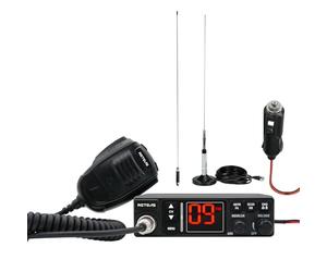 Retevis MB63A CB Radio, 12/24V CB Radios Complete Kit with Antenna, AM/FM, NB/ANL, Cooling System, 40 Channel, PA System, Cigarette Lighter, VOX, EMG CH9/19, CB-Radio for Self-Driving Travelers