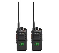 Retevis NR40 Walkie Talkies Long Distance, DMR Two Way Radio Waterproof, 2800mAh, Shock Resistance, Clear Sound, Professional Handheld Radio for Construction, Factories, Manufacturers (Black, 2 Pcks)