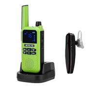 Retevis RA619 Bluetooth Walkie Talkie, Vibration Alert, SOS, Cycling, 1400mAh Rechargeable Battery, One-Key Pairing, Green, 1Pcs