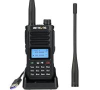 Retevis RA89 Ham Radio, Dual Band Amateur Radio Communication, IP68 Waterproof, Repeater Compatible Long Distance Walkie Talkie, COMP, Chirp, VFO, Type-C Rechargeable, 2500mAh(1 Pcs, Black)