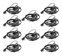 Retevis Radio Earpiece 2 Pin C-Type Radio Headset for RT24 RT668 (10 Pcs) | Compatible with eSynic BF88E Kenwood Radioddity RT27 RT622 H777 H777H Walkie Talkie Headset with Mic
