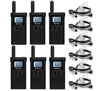 Retevis RB628 Walkie Talkies, PMR446 Rechargeable Two Way Radio 1500mAh, VOX LCD Screen, Call Tones, Walkie Talkies for Adults with Headset for School, Restaurants (6 Pcs, Black)