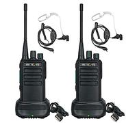 Retevis RB629 Walkie Talkies for Adults, Wireless Clone Function, Sturdy, VOX, Long Range Walkie Talkies Rechargeable,2 Way Radio with Headset for Services, Outdoor, Construction (2 Pcs, Black)