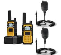 Retevis RB648 Heavy Duty Walkie Talkies with Microphone, Waterproof 2 Way Radio IP67, Advanced Triple Proof, 2000 mAh, Emergency, Walkie Talkies for Adults Long Range for Contractor (2 Pack)
