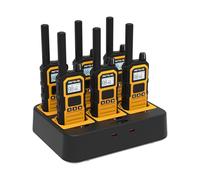 Retevis RB648 Plus Long Distance Walkie Talkie, IP67 Waterproof Two Way Radios with 6 Way Charger, Extended Range, 2000mAh, Industrial walkie talkie with Easy Read LCD for Construction (6 Pcs, Yellow)