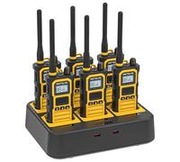 Retevis RB648 Pro Walkie Talkies, IP67 Triple Proof 2 Way Radio with 6-Way Charger, 2800mAh, Advanced Noise Reduction, Heavy Duty Long Range Walkie Talkies for Construction Site(6Pcs, Yellow)