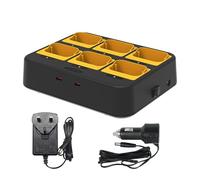 Retevis RB648 Six Way Charger Safe and Efficient 6-way Charger with AC and DC Power Supplies, 2 USB Output Port, Compatible with RB648 RB648 Pro RB648 Plus Long Distance Walkie Talkie (1Pcs)