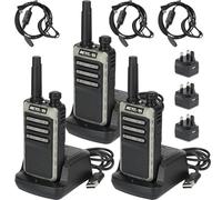 Retevis RB666 Walkie Talkies, Fast Charging, 1000mAh Rechargeable, USB C, PMR446, VOX, Walkie Talkies Professional for Family, Retail(3 Pcs, Black)