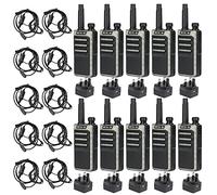 Retevis RB666 Walkie Talkies for Adults, PMR446 Two Way Radio Fast Charger, VOX, USB C,1000mAh Rechargeable Walkie Talkies for Adults, School, Hotel with Earpieces(10 Pcs, Black)
