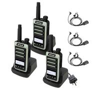 Retevis RB666S Walkie Talkies for Adults, 2 Way Radios with Earpiece, 1 Hour Fast Charging, LCD Screen, Strong Flashlight, Lightweight, Radio Communication for Fishing, Camping(Black, 3 Packs)