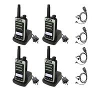 Retevis RB666S Walkie Talkies Professional, Two Way Radio with Type-C Fast Charging, High-Definition Audio, LCD Screen, Portable, VOX And Earpieces for Offices, halloween games(Black, 2 Pairs)