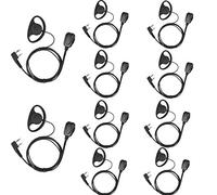 Retevis RE3224 Walkie Talkie Earpiece with Mic 2 Pin D-type Radio Headset Compatible with 2 Way Radio RT24 RT27 RT617 RT618 RT619 Baofeng BF-888S Kenwood (10 pcs)