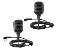 Retevis RS114 Walkie Talkie Speaker Microphone, IP54 Waterproof 2 Pin Handheld Mic with PTT, Compatible with Kenwood/Baofeng/eSynic, Ideal for Forestry Patrol, Outdoor Adventure and Security (2 Pcs)