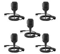 Retevis RS114 Walkie Talkie Speaker Microphone, IP54 Waterproof 2 Pin MIC, Compatible with 2 Way Radio RT24 RT622 RT27 RT28 RT617 RT618 RT619 Baofeng BF-888S UV-5R Kenwood (5 Pcs)