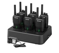 Retevis RT21H 3.0 Walkie Talkies, Hidden Screen Two Way Radio IP54 Rated Waterproof Sturdy Type-C 6 Way Charger Rechargeable Walkie Talkies for Schools, Hotels, Warehouses (6 Pcs, Black)