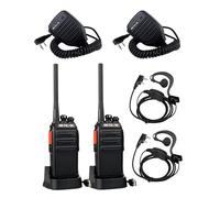 Retevis RT24 Walkie Talkie for Adults Bundle with Retevis Handheld Speaker Mic, 2 Pin Two Way Radio Mic, Professional Radio with USB Charger, Earpieces, for Outdoor, Camping (1 Pair + 2 Pcs)