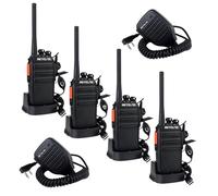 Retevis RT24 Walkie Talkies for Adults 2 Pair Bundle with Retevis Handheld Speaker Mic, 2 Pin Two Way Radio Mic, License-free PMR446 Radios with Earpiece, USB Charging, for Work, Hiking (4 Radios + 2