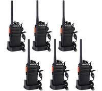 Retevis RT24 2 Way Radio, Loud Audio, 10h Use, PMR446 Walkie Talkies Long Range, 16 Channels, Rechargeable Walkie Talkies with 6 Earpieces and USB Charging Base for School, Retail Store (6 Pack)