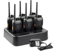 Retevis RT27 Walkie Talkies, Walkie Talkies for Adults Long Range, with 6 Way Charger, Rechargeable 2 Way Radio Hand Free, PMR446 License Free Radio Communication for School Security (6 Pack, Black)