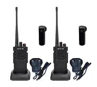 Retevis RT29D Digital Walkie Talkie, Waterproof 2 Way Radio IP67, High Power, 3200mAh, Long Distance Walkie Talkies with Wireless Earpieces for Hotel, Logistics, Security(Black, 2Pcs)