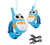 Retevis RT30W Walkie Talkies for Kids Rechargeable, Toys for 4-8 Year Old Boy Girl Gifts, Owl LED Eyes, Wearable Kids Walkie Talkies Outdoor Toy, Birthday Gifts, Camping, Family Games (1 Pair)