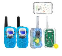 Retevis RT388 Walkie Talkies for Kids Bundle with EZTalk 680 DIY Kids Toys, Reusable Assembly, Science Experiments for Children, STEM Toys Learning, Gifts for 6-12 Years Old Boys Girls (4 Pack)