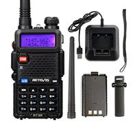 Retevis RT5R Ham Radio, Professional Walkie Talkie, Long Range Two Way Radio, Dual Band, Chirp, 128 Channels, FM, Flashlight, VOX, Type-C, Emergency Alarm(Black, 1 Piece)
