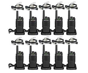 Retevis RT668 Walkie Talkies for Adults, Two Way Radio with Earpiece,10 Pcs | License-free, Squelch, Walkie-Talkie Rechargeable for Adults, Sturdy and Durable 2 Way Radio Professional for Hotel, Schools