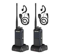 Retevis RT86A Walkie Talkies for Adult Long Range, Professional Heavy Duty 2 Way Radio with Earpiece, 2500mAh, High Power Rechargeable for Security, Catering, Hotels (Black, 2 Pcs)