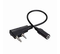Retevis TCK01 2-Pin to 3.5mm Audio Adapter for Walkie Talkies, Headset Transfer Cable, Compatible with RT24/RT27/RT622/H777 and Kenwood Two-Way Radios (1 Pcs)