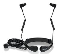 Retevis Two Way Radio Earpiece Throat Mic Headset Binaural Earphones Compatible for Walkie Talkie RT5R RB85 RT24 Baofeng UV5R eSynic etc Retractable Throat Earpiece for Cycling (1 Pcs)
