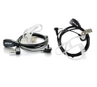 Retevis Walkie Talkie Earpiece Bundle with 2 Pin Security Headset and 1 Pin 2.5mm PPT Mic, Compatible with RT24 RT27 UV-5R Motorola T82 T92, for Security and Event Use (1+1 Pcs)