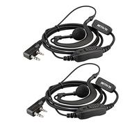 Retevis Walkie Talkie Earpiece with Mic 2 Pin G-Shape for RT24 (2 pcs) | Compatible with BaoFengUV 5R ESynic Maylawn Kenwood Proster RT622 RT27 RT668 RT619 Walkie Talkies