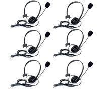Retevis Walkie Talkie Earpiece with Rotatable Boom Mic Noise Cancelling Overhead Headset Compatible with Walkie Talkie RT24 RT22 RT27 RT5R Baofeng UV-5R BF-888S BF-88E (6 Pcs)